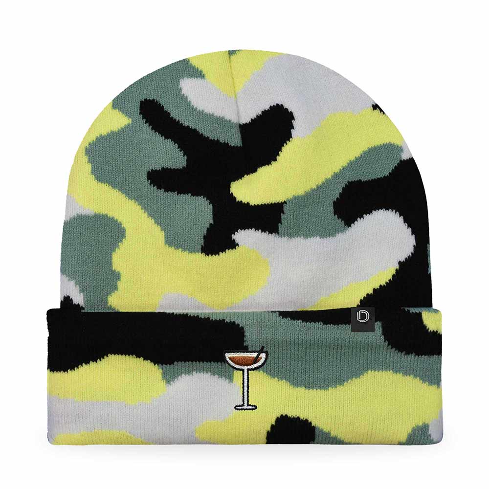 Dalix Espresso Martini Embroidered Beanie Food Warm Winter Knit Hat Women in Lavender
