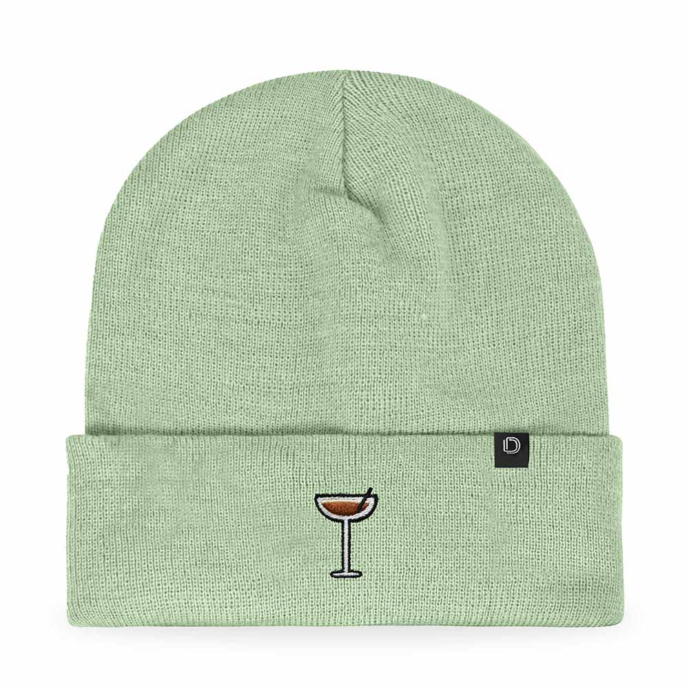 Dalix Espresso Martini Embroidered Beanie Food Warm Winter Knit Hat Women in Neon Pink