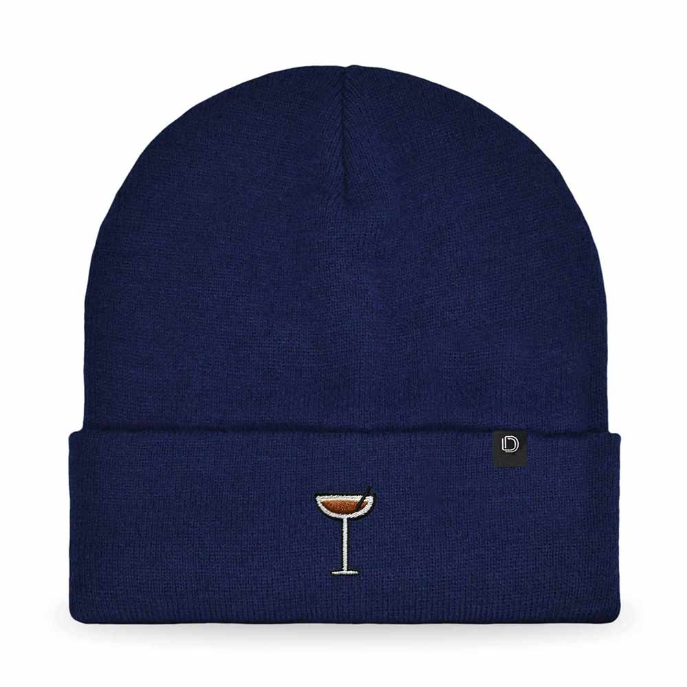 Dalix Espresso Martini Embroidered Beanie Food Warm Winter Knit Hat Women in Olive