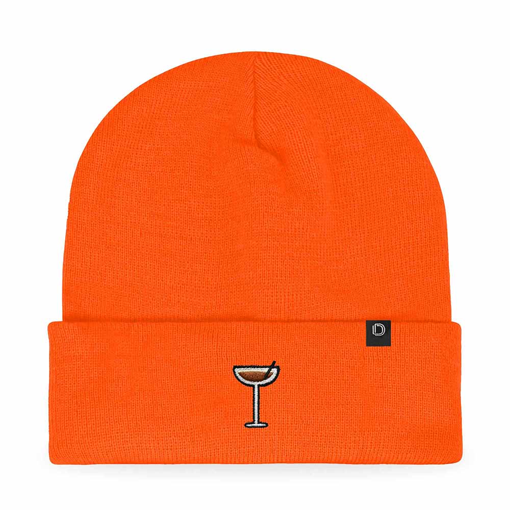 Dalix Espresso Martini Embroidered Beanie Food Warm Winter Knit Hat Women in Periwinkle