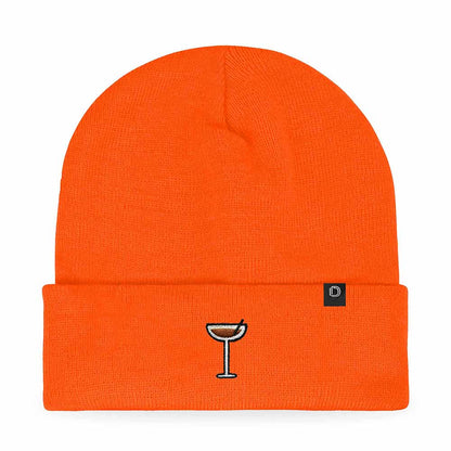 Dalix Espresso Martini Embroidered Beanie Food Warm Winter Knit Hat Women in Periwinkle