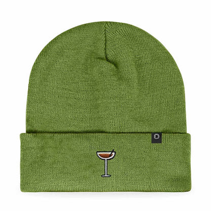 Dalix Espresso Martini Embroidered Beanie Food Warm Winter Knit Hat Women in Purple