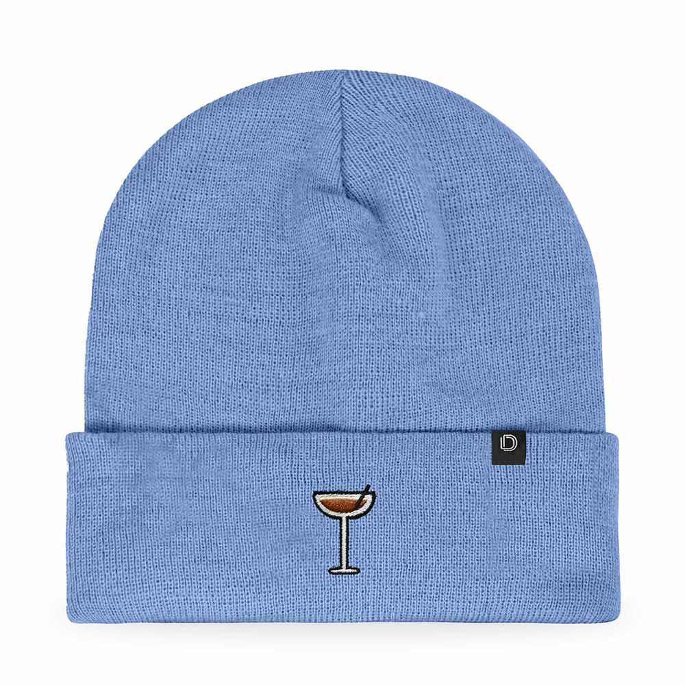Dalix Espresso Martini Embroidered Beanie Food Warm Winter Knit Hat Women in Red
