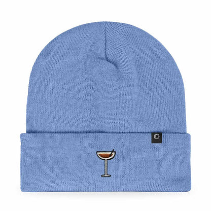 Dalix Espresso Martini Embroidered Beanie Food Warm Winter Knit Hat Women in Red