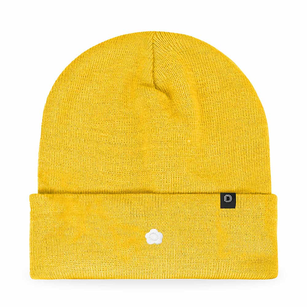 Dalix Lil Flower Embroidered Beanie Warm Winter Knit Hat Women in Light Gray