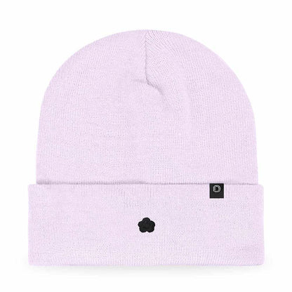 Dalix Lil Flower Embroidered Beanie Warm Winter Knit Hat Women in Navy Blue