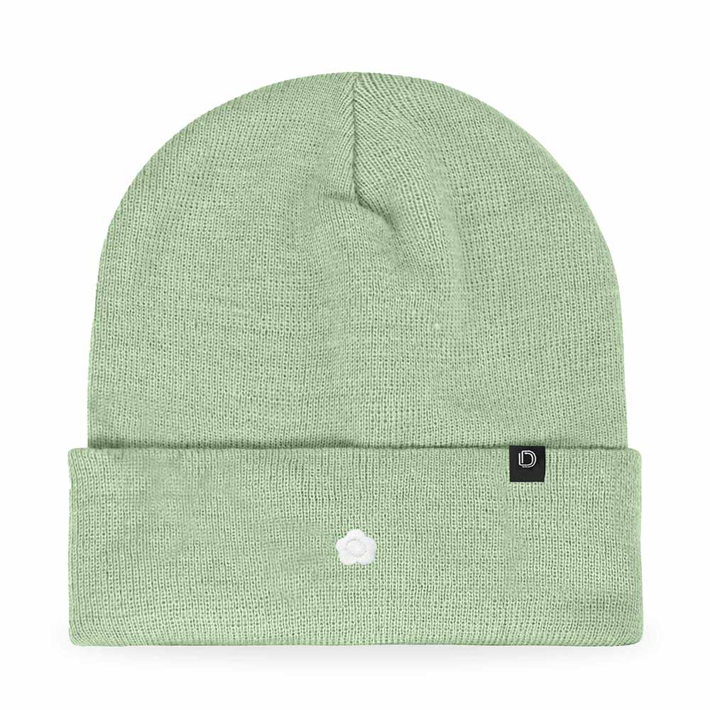 Dalix Lil Flower Embroidered Beanie Warm Winter Knit Hat Women in Neon Pink