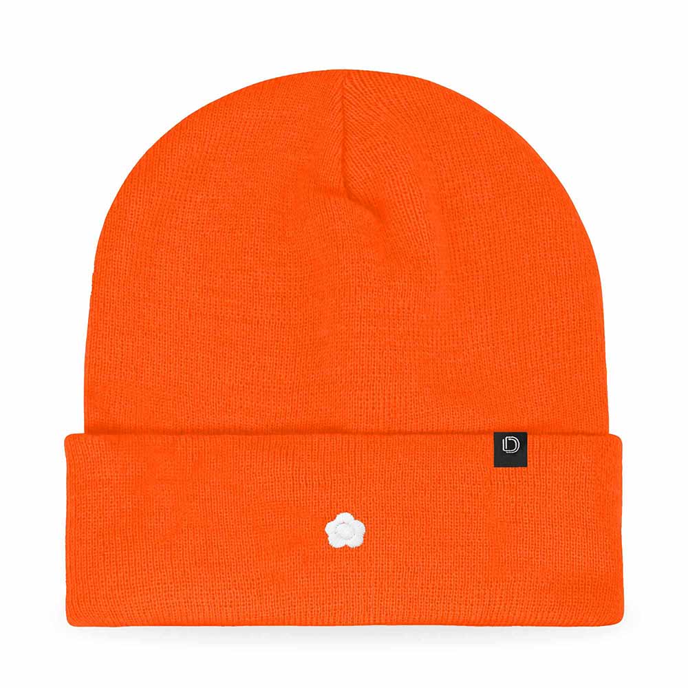 Dalix Lil Flower Embroidered Beanie Warm Winter Knit Hat Women in Periwinkle
