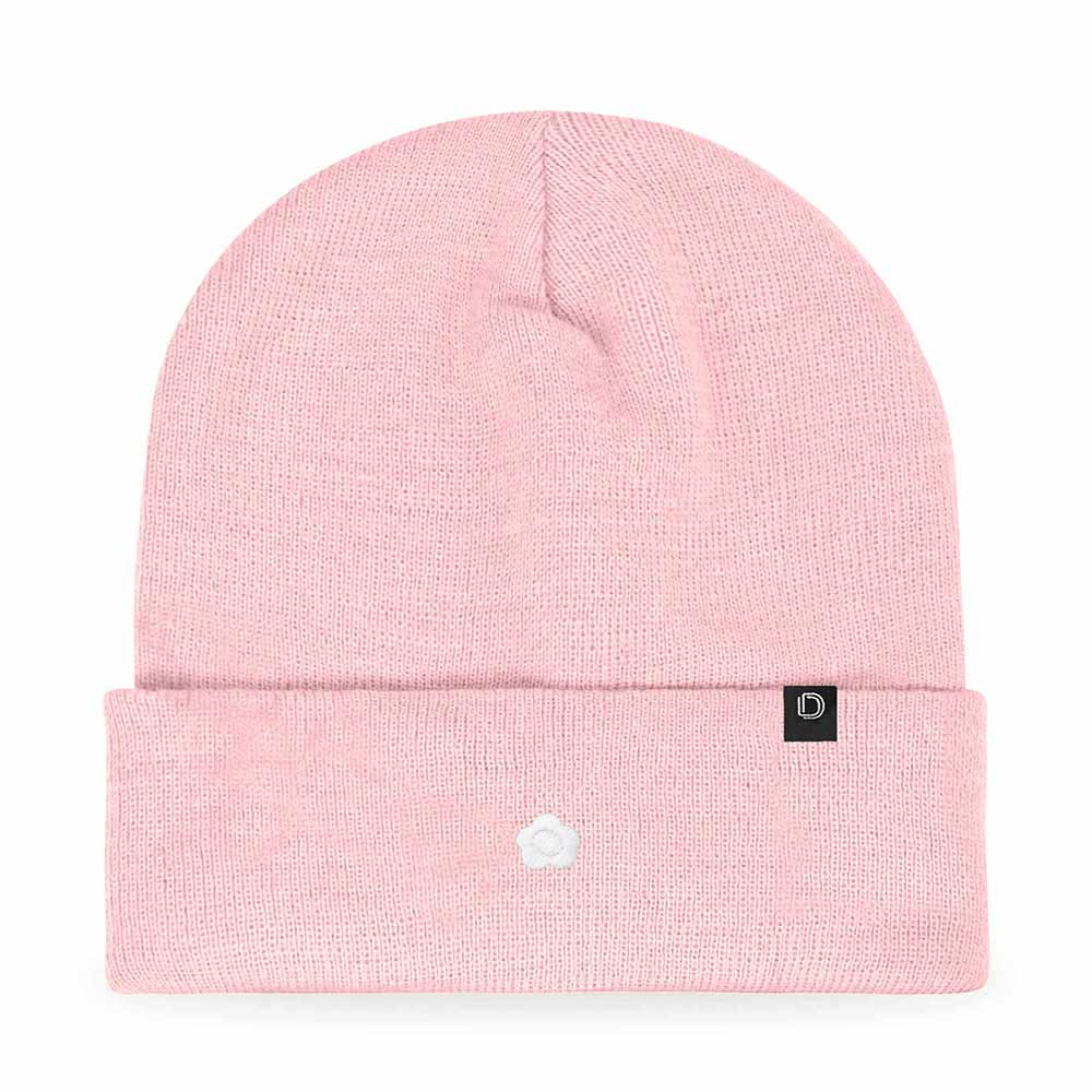 Dalix Lil Flower Embroidered Beanie Warm Winter Knit Hat Women in White