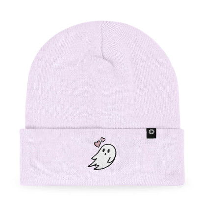 Dalix Heartly Ghost Embroidered Beanie Hat Knit Cap Cold Weather Womens in Lavender