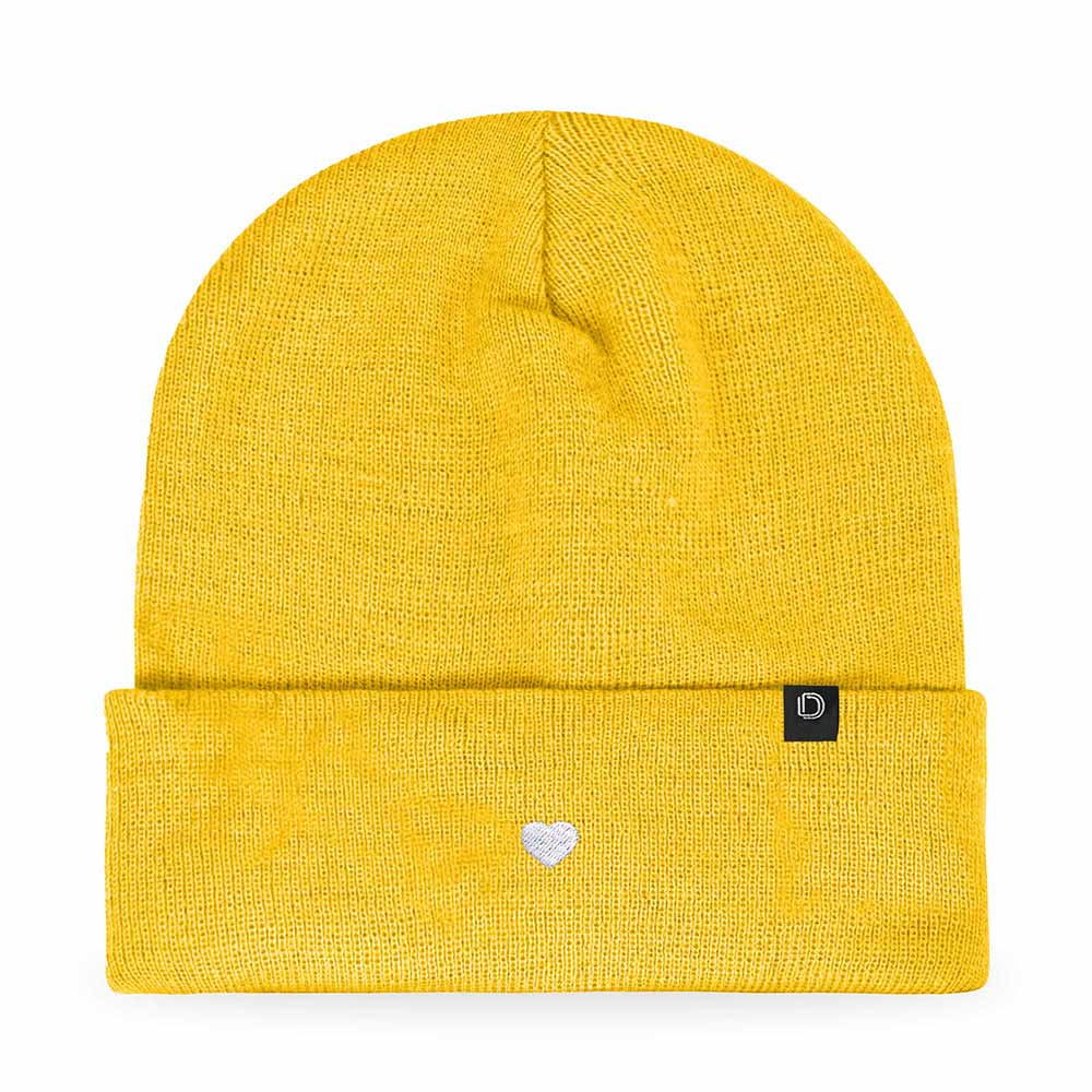Dalix Lil Heart Embroidered Beanie Warm Winter Knit Hat Women in Lavender