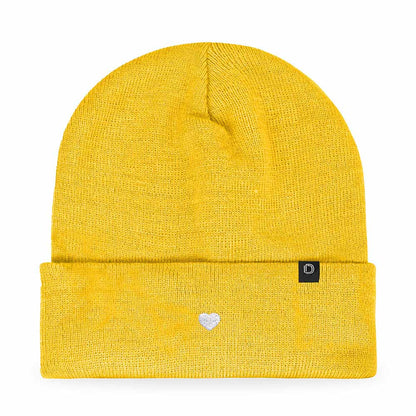 Dalix Lil Heart Embroidered Beanie Warm Winter Knit Hat Women in Lavender