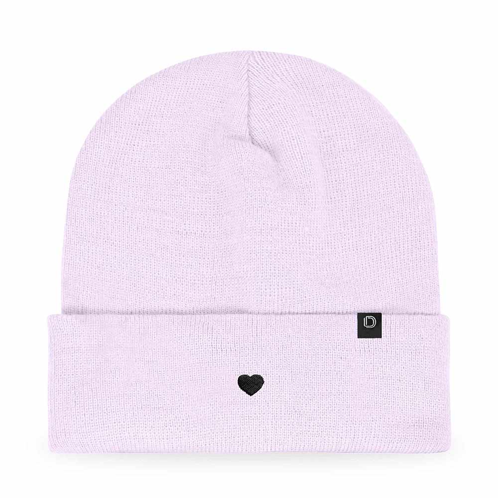 Dalix Lil Heart Embroidered Beanie Warm Winter Knit Hat Women in Maroon