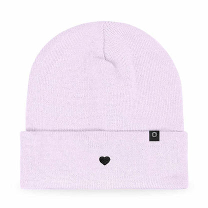 Dalix Lil Heart Embroidered Beanie Warm Winter Knit Hat Women in Maroon