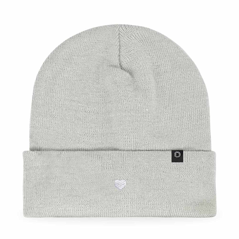 Dalix Lil Heart Embroidered Beanie Warm Winter Knit Hat Women in Navy Blue