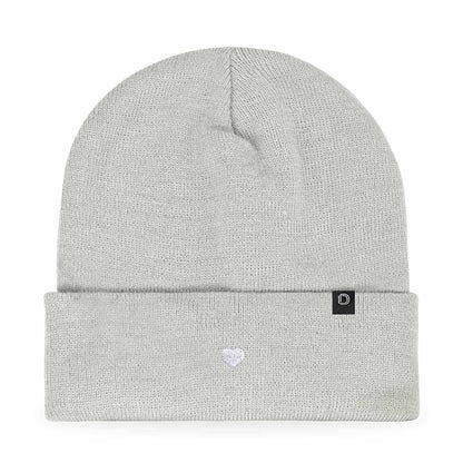 Dalix Lil Heart Embroidered Beanie Warm Winter Knit Hat Women in Navy Blue