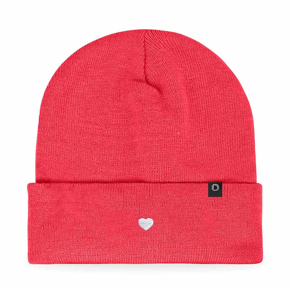 Dalix Lil Heart Embroidered Beanie Warm Winter Knit Hat Women in Periwinkle