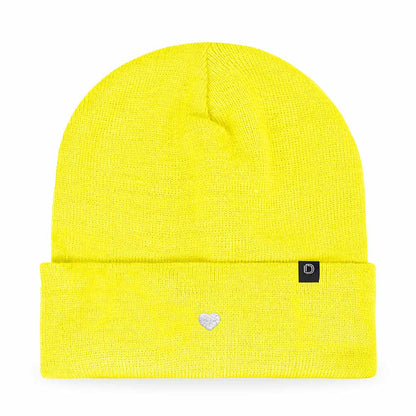 Dalix Lil Heart Embroidered Beanie Warm Winter Knit Hat Women in Pink