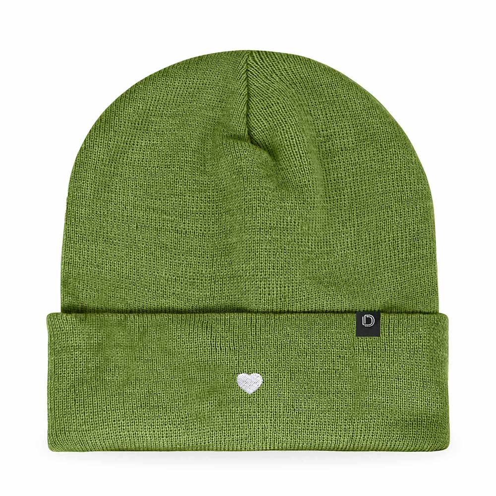 Dalix Lil Heart Embroidered Beanie Warm Winter Knit Hat Women in Pink