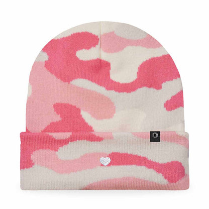 Dalix Lil Heart Embroidered Beanie Warm Winter Knit Hat Women in White