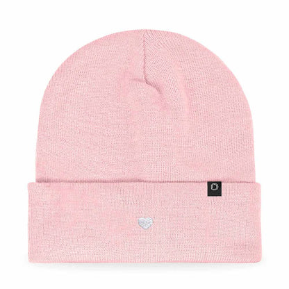 Dalix Lil Heart Embroidered Beanie Warm Winter Knit Hat Women in Red