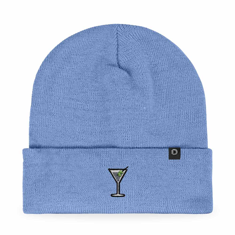 Dalix Martini Embroidered Beanie Food Warm Winter Knit Hat Women in Red