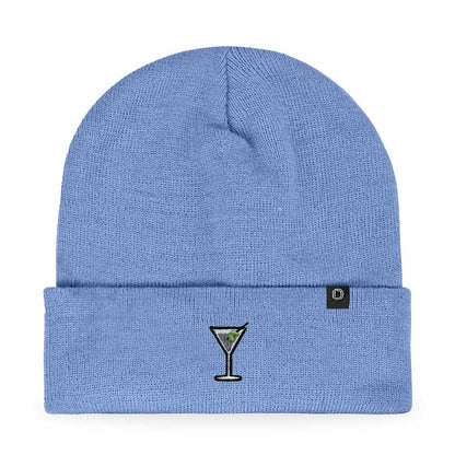 Dalix Martini Embroidered Beanie Food Warm Winter Knit Hat Women in Red