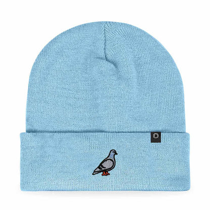 Dalix Pigeon Embroidered Beanie Warm Winter Cap Knit Hat Mens in Baby Blue
