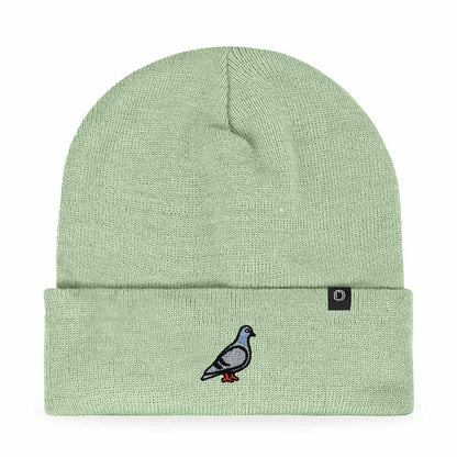 Dalix Pigeon Embroidered Beanie Warm Winter Cap Knit Hat Mens in Navy Blue