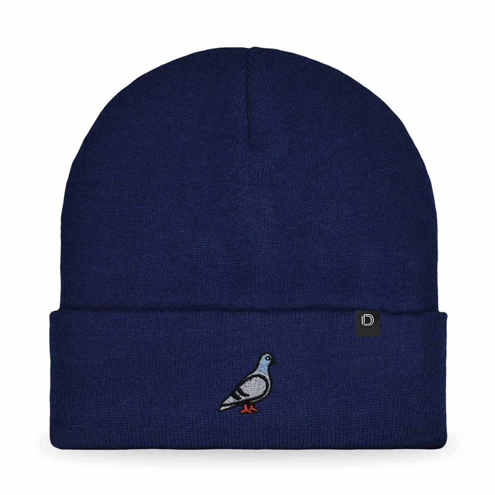 Dalix Pigeon Embroidered Beanie Warm Winter Cap Knit Hat Mens in Neon Pink