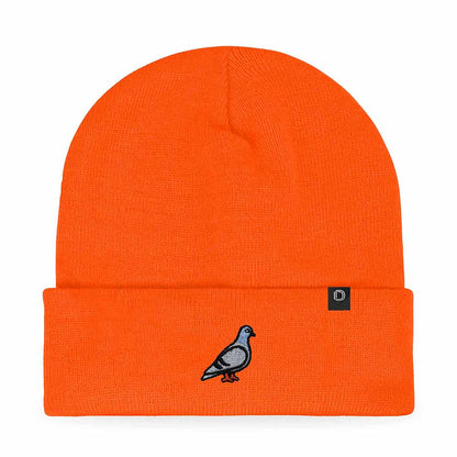Dalix Pigeon Embroidered Beanie Warm Winter Cap Knit Hat Mens in Neon Yellow