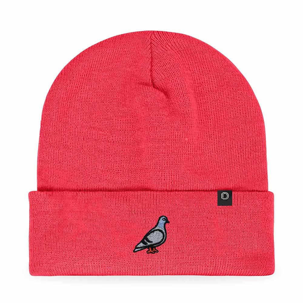 Dalix Pigeon Embroidered Beanie Warm Winter Cap Knit Hat Mens in Olive