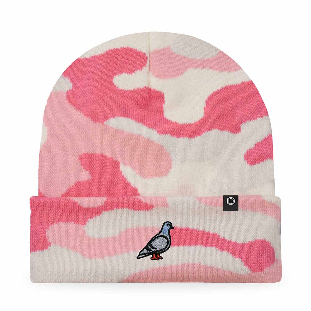 Dalix Pigeon Embroidered Beanie Warm Winter Cap Knit Hat Mens in Red