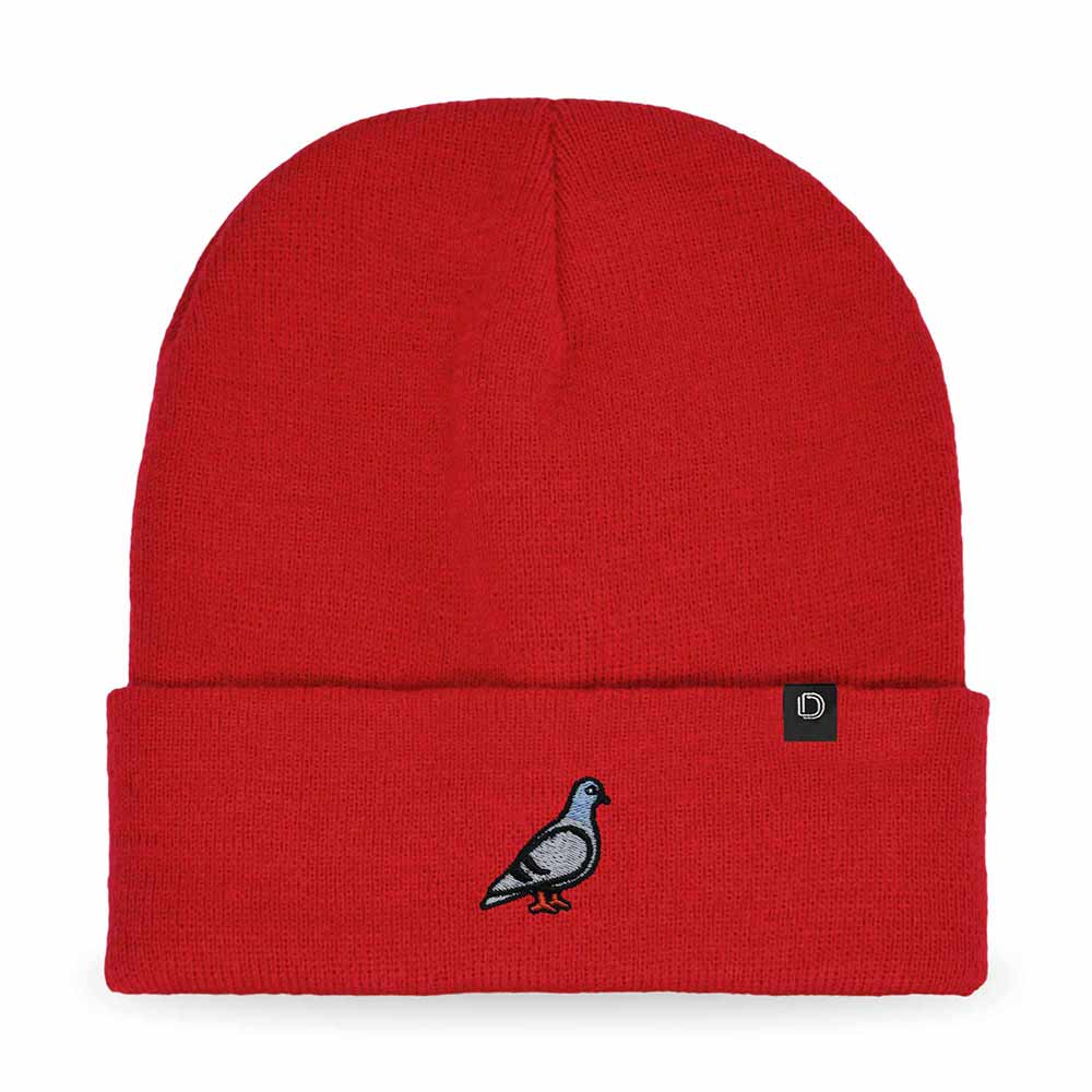 Dalix Pigeon Embroidered Beanie Warm Winter Cap Knit Hat Mens in Yellow
