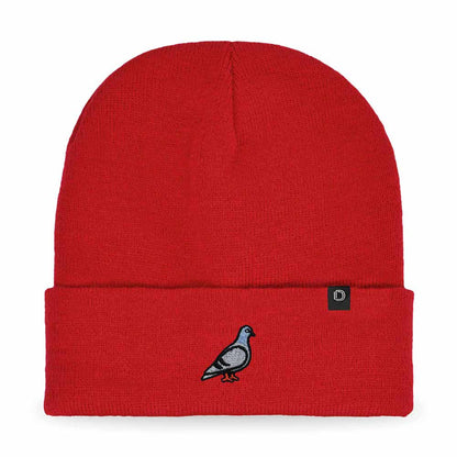 Dalix Pigeon Embroidered Beanie Warm Winter Cap Knit Hat Mens in Yellow
