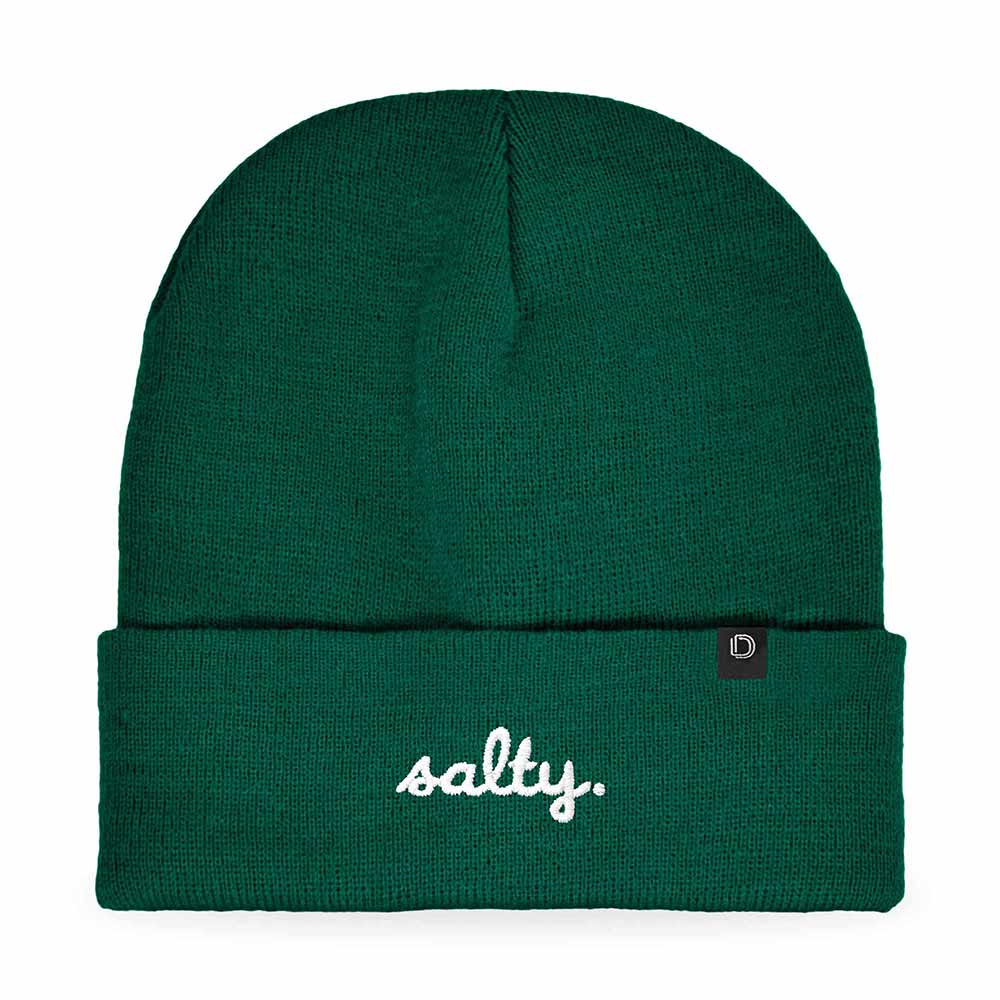 Dalix Salty Embroidered Beanie Warm Winter Knit Hat Women in Light Green