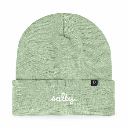Dalix Salty Embroidered Beanie Warm Winter Knit Hat Women in Neon Orange