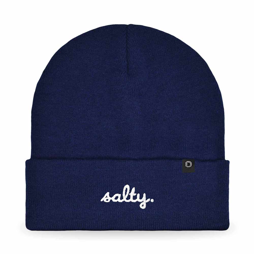 Dalix Salty Embroidered Beanie Warm Winter Knit Hat Women in Neon Yellow