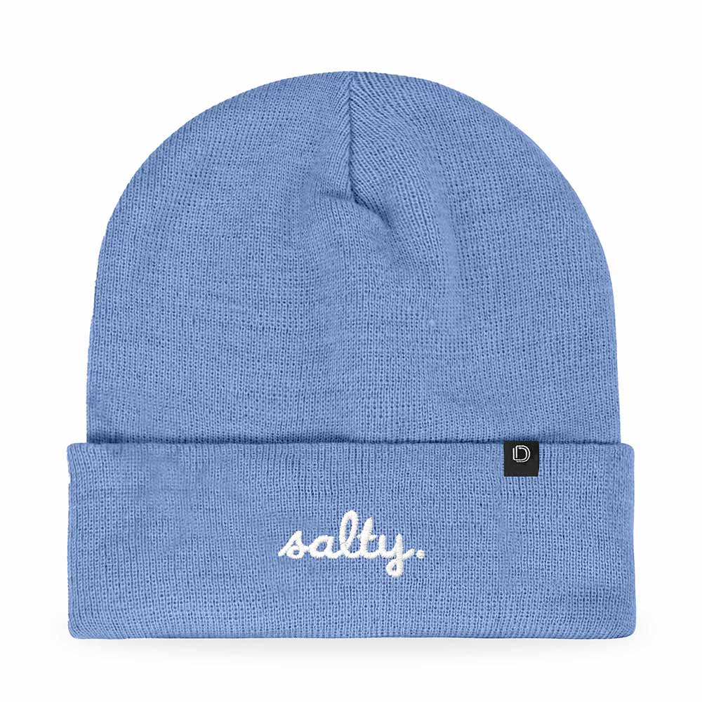 Dalix Salty Embroidered Beanie Warm Winter Knit Hat Women in Purple
