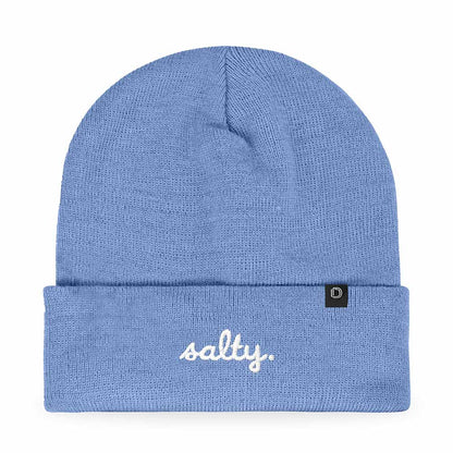 Dalix Salty Embroidered Beanie Warm Winter Knit Hat Women in Purple