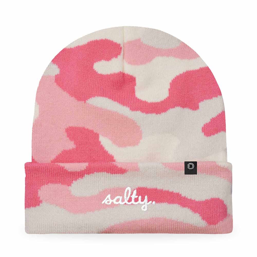 Dalix Salty Embroidered Beanie Warm Winter Knit Hat Women in White