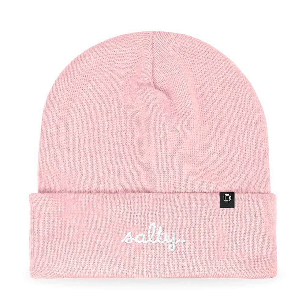 Dalix Salty Embroidered Beanie Warm Winter Knit Hat Women in Red