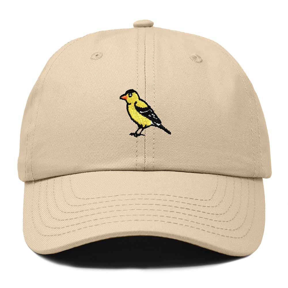 Dalix American Goldfinch Washington Embroidered Bird Cotton Baseball Cap Dad Hat Mens Womens Outdoor Summer in Khaki
