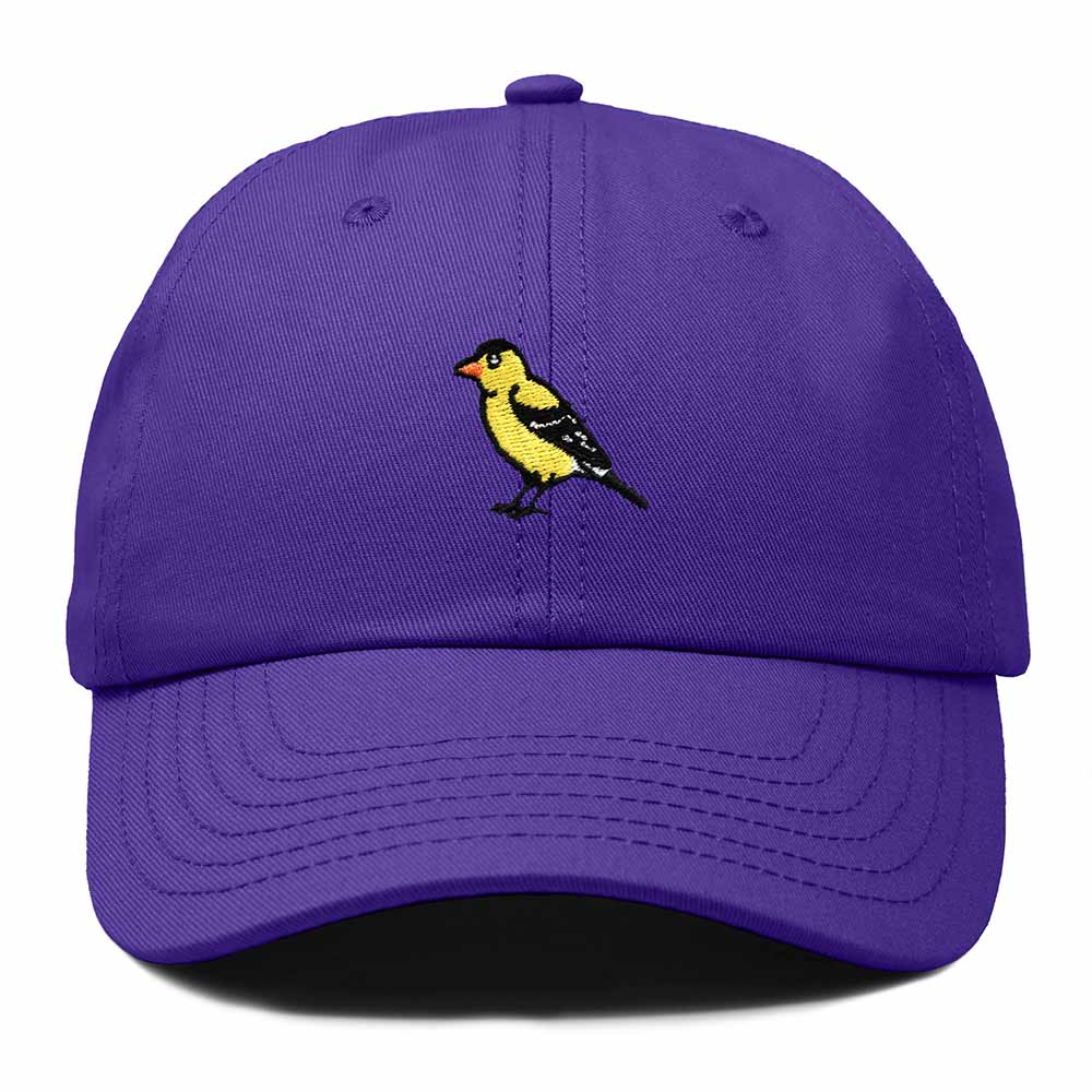 Dalix American Goldfinch Washington Embroidered Bird Cotton Baseball Cap Dad Hat Mens Womens Outdoor Summer in Purple