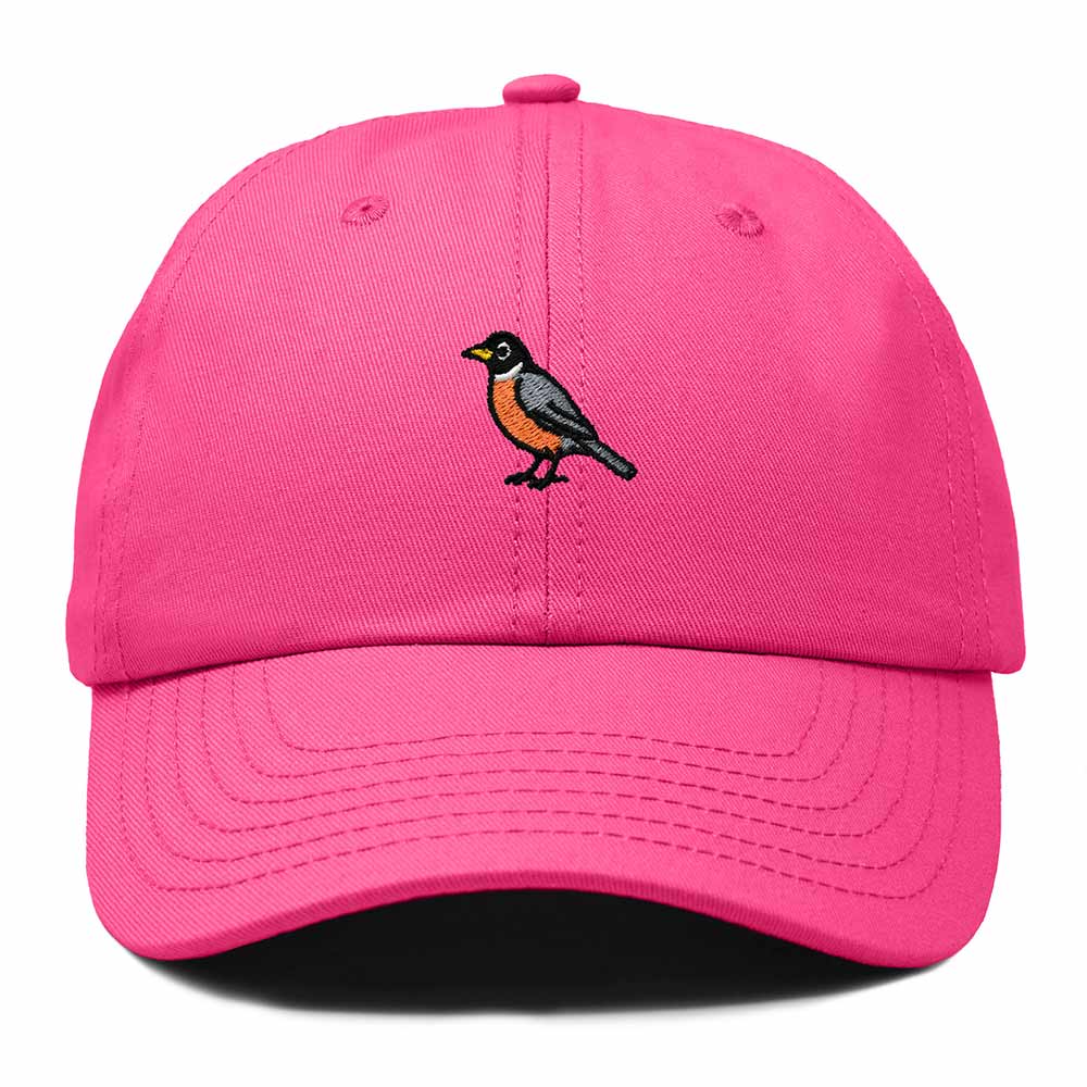 Dalix American Robin Connecticut Embroidered Bird Cotton Baseball Cap Dad Hat Mens Womens Outdoor Summer in Hot Pink