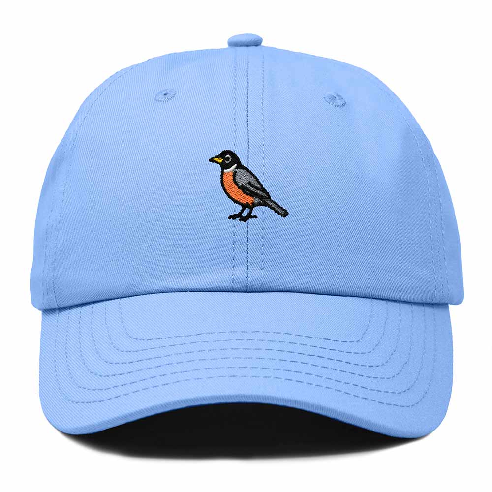 Dalix American Robin Connecticut Embroidered Bird Cotton Baseball Cap Dad Hat Mens Womens Outdoor Summer in Light Blue