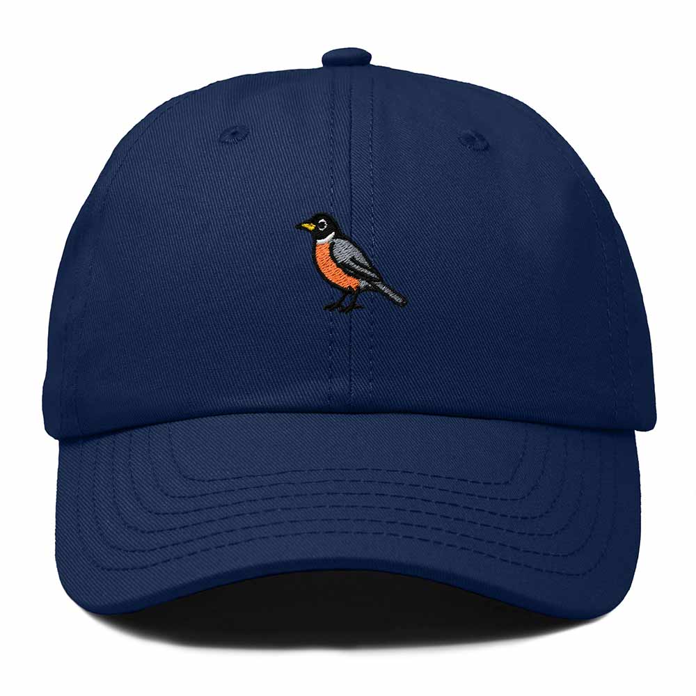 Dalix American Robin Connecticut Embroidered Bird Cotton Baseball Cap Dad Hat Mens Womens Outdoor Summer in Navy Blue