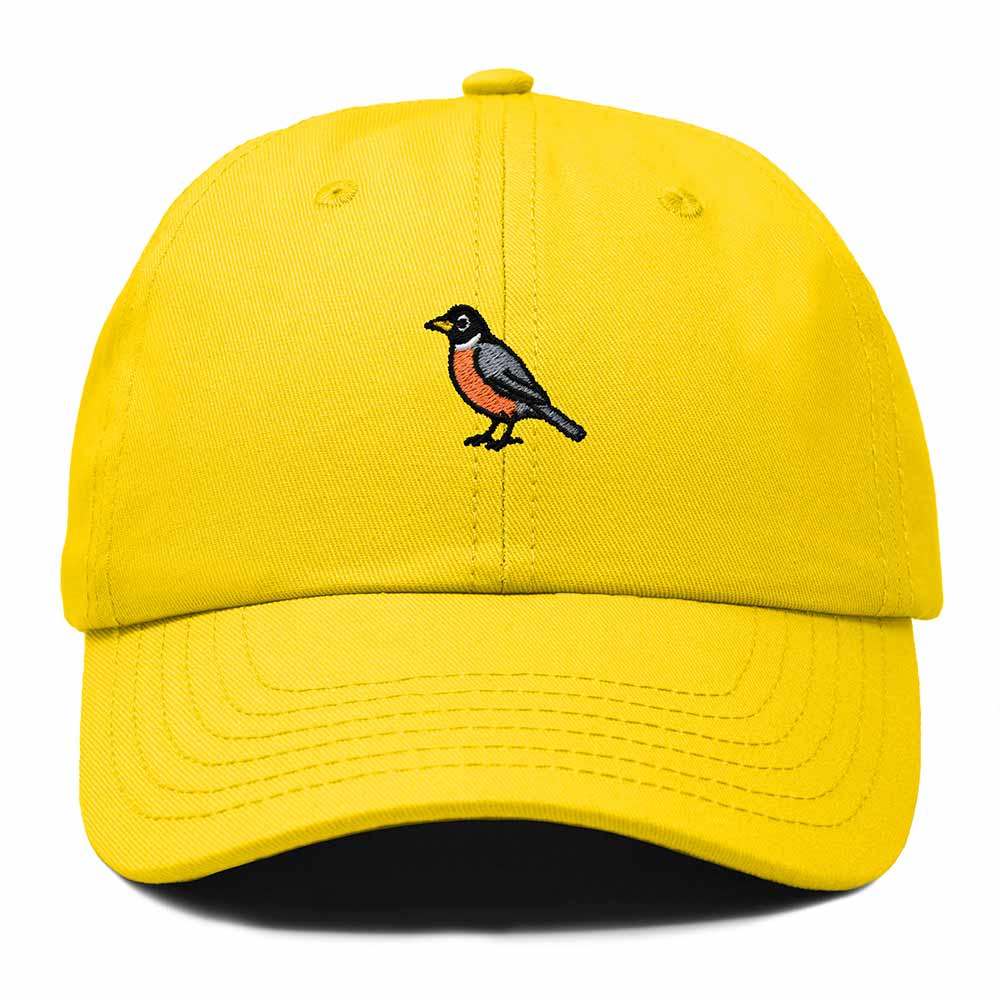 Dalix American Robin Michigan Embroidered Bird Cotton Baseball Cap Dad Hat Mens Womens Outdoor Summer in Gold