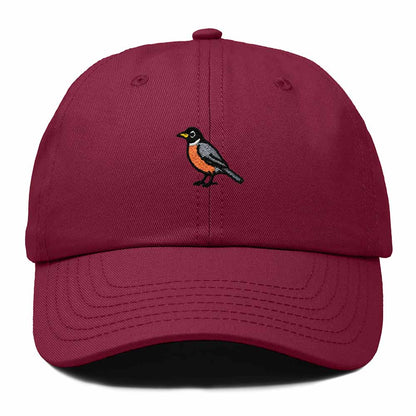 Dalix American Robin Michigan Embroidered Bird Cotton Baseball Cap Dad Hat Mens Womens Outdoor Summer in Maroon