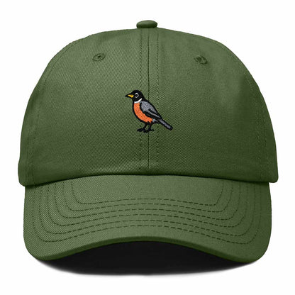 Dalix American Robin Michigan Embroidered Bird Cotton Baseball Cap Dad Hat Mens Womens Outdoor Summer in Olive